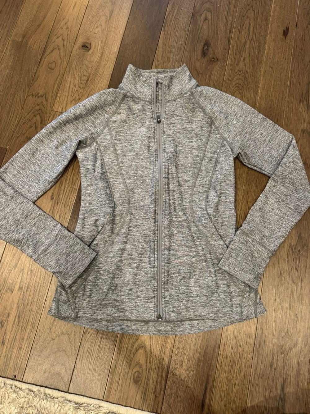 Athleta Light Grey Heather Full-Zip Athletic Jacket